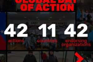 What do you call it when 42 grassroots actions take place in 1 day across 11 cou...