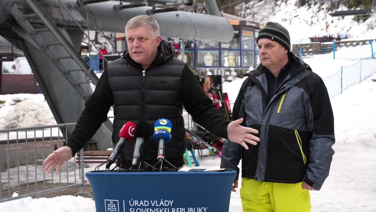 TB premiéra R. Fica počas návštevy lyžiarského výcviku v stredisku Veľká Rača – Oščadnica