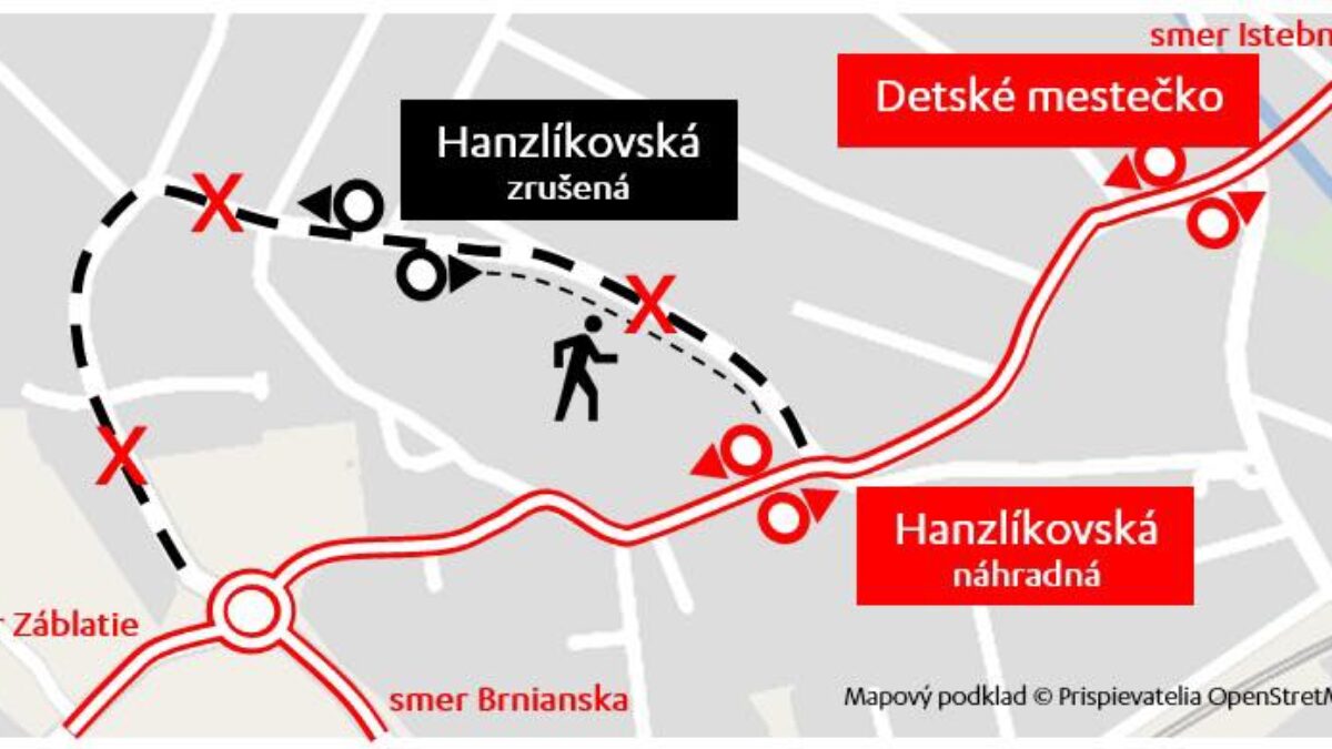 Mesto Trenčín: POZOR: Dočasná zmena na zastávke Hanzlíkovská!