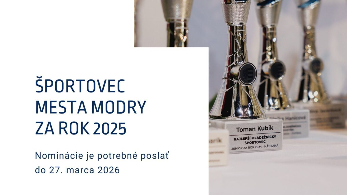 Mesto Modra: ŠPORTOVEC MESTA MODRY ZA ROK 2025