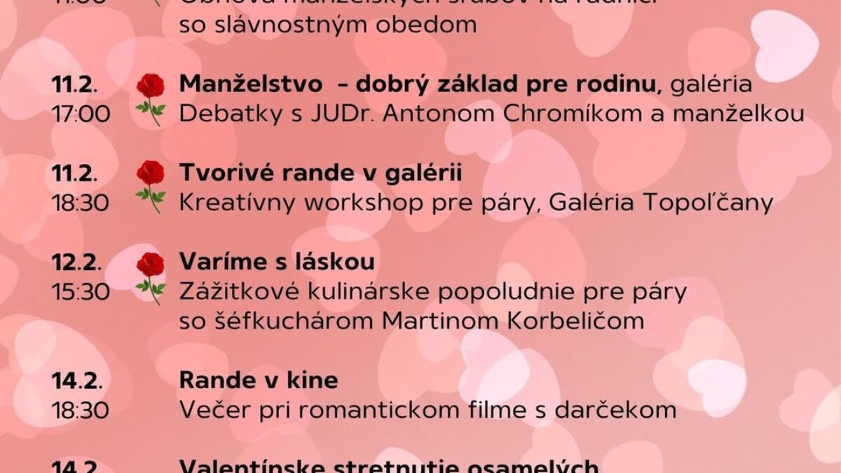Kultúra Topoľčany: ⚘NÁRODNÝ TÝŽDEŇ MANŽELSTVA