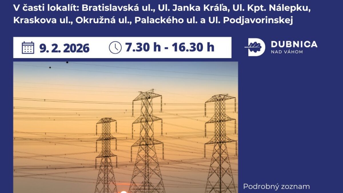 Mesto Dubnica nad Váhom: OZNAM