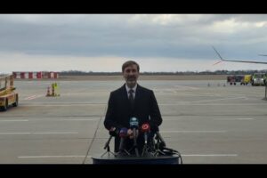 Tlačový brífing ministra J. Blanára pred príletom ministra M. Rubia