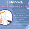 Mesto Hriňová: Mesto Hriňová organizuje pre deti s trvalým pobytom v meste Hriňová narodené od 01.07.2025 do 31.12.2025 slávnosť uvítania detí do života, a to na základe písomnej žiadosti rodičov dieťaťa  a písomnéh