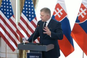 TK predsedu vlády SR R. Fica a ministra zahraničných vecí USA M. Rubia po spoloč...