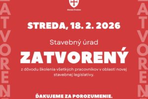 Mesto Zvolen: STAVEBNÝ ÚRAD BUDE V STREDU ZATVORENÝ