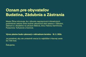 Mesto Žilina: Obyvateľov Budatína, Zádubnia a Zástrania informujeme o náhradnom ...