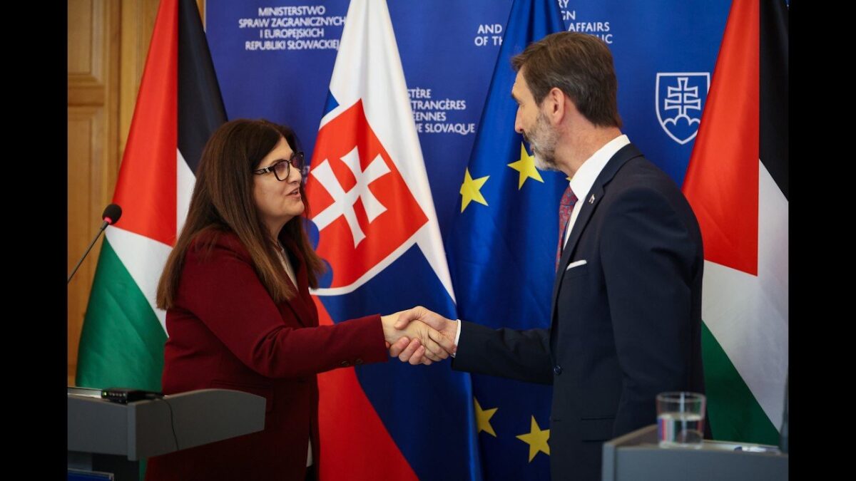 Tlačová konferencia ministra a ministerky zahraničných vecí Slovenska a Palestíny