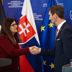 Tlačová konferencia ministra a ministerky zahraničných vecí Slovenska a Palestín...