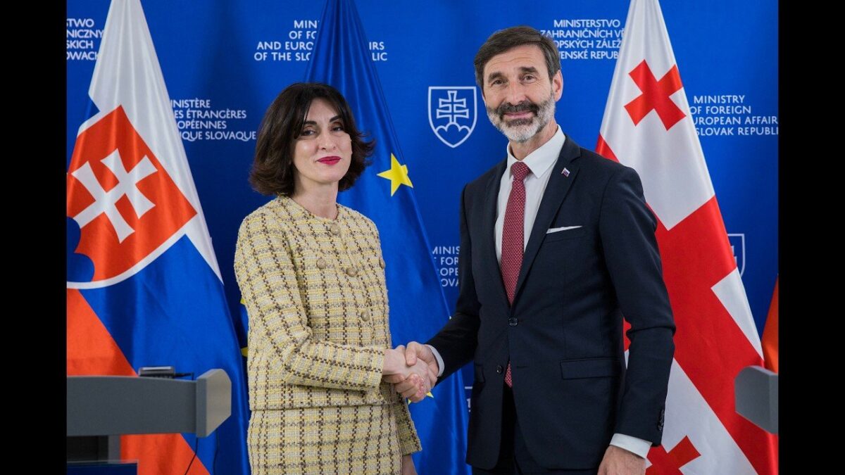 Tlačová konferencia ministra a ministerky zahraničných vecí Slovenska a Gruzínska
