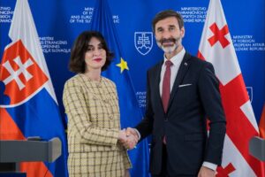 Tlačová konferencia ministra a ministerky zahraničných vecí Slovenska a Gruzínsk...