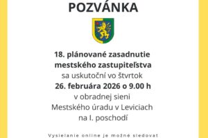 Mesto Levice: Pozvánka na zasadnutie MsZ